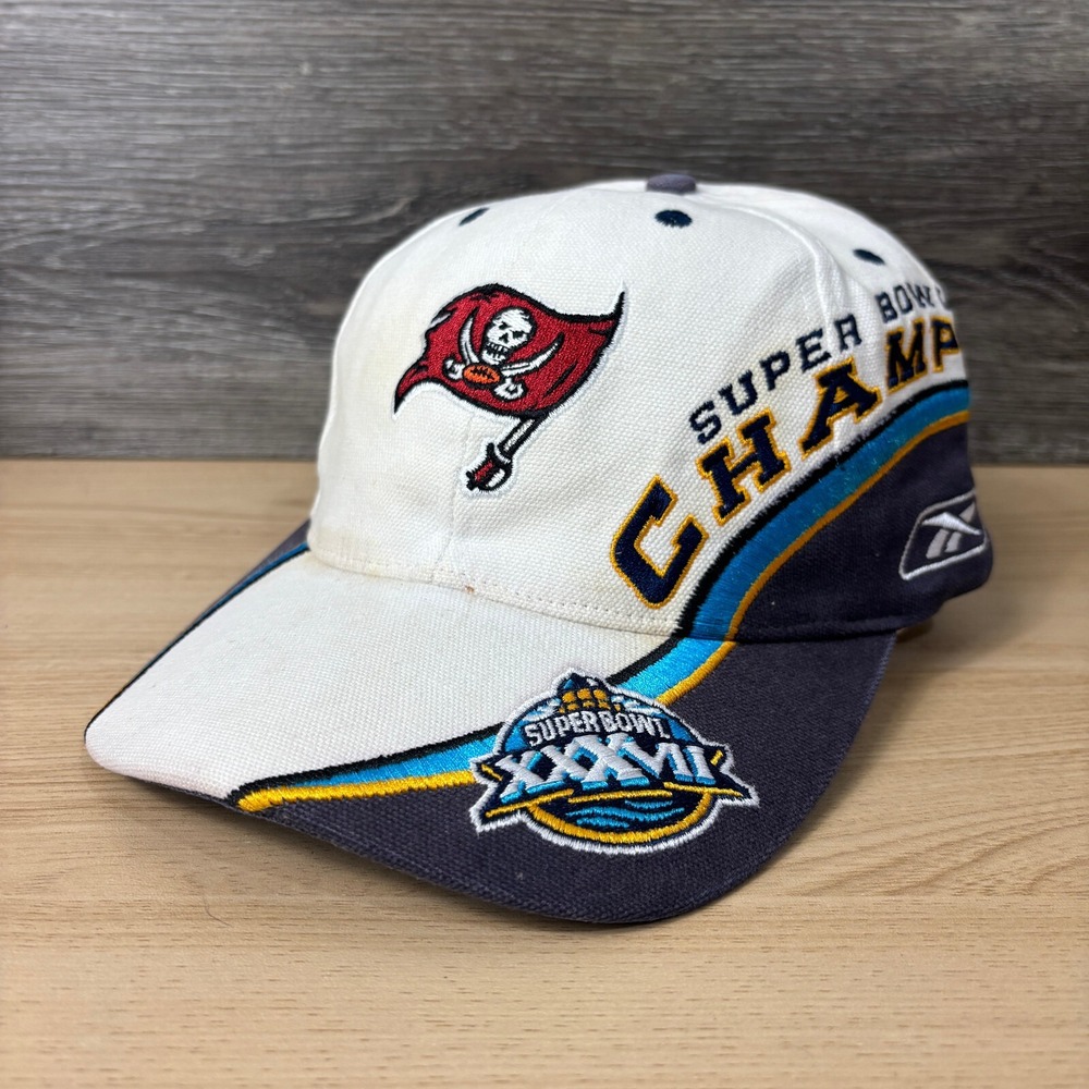 Tampa Bay Buccaneers Hat Cap‎ Strap Back White Blue Super Bowl XXXVII Football